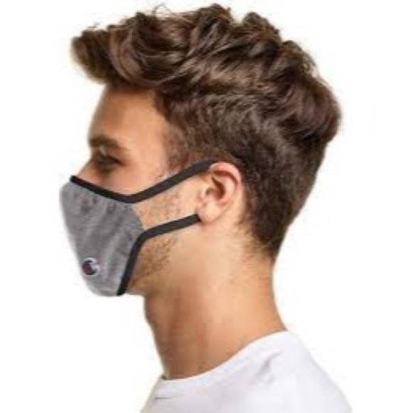 Champion 6 Adult Face Masks 2 Boxes Of 3 Concrete L/XL Reusable - Picture 5 of 8